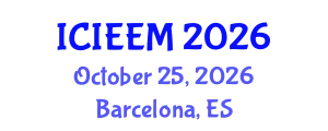 International Conference on Industrial Engineering and Engineering Management (ICIEEM) October 25, 2026 - Barcelona, Spain
