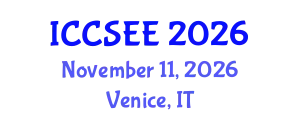 International Conference on Computer Science and Electronics Engineering (ICCSEE) November 11, 2026 - Venice, Italy