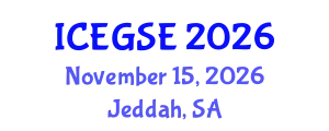 International Conference on Earthquake, Geological and Structural Engineering (ICEGSE) November 15, 2026 - Jeddah, Saudi Arabia