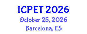 International Conference on Power Engineering and Technology (ICPET) October 25, 2026 - Barcelona, Spain