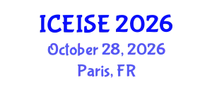 International Conference on Enterprise Information Systems and Engineering (ICEISE) October 28, 2026 - Paris, France