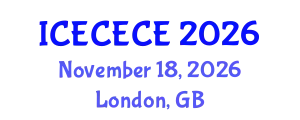 International Conference on Electrical, Computer, Electronics and Communication Engineering (ICECECE) November 18, 2026 - London, United Kingdom