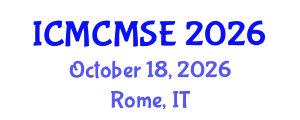 International Conference on Mathematical and Computational Methods in Science and Engineering (ICMCMSE) October 18, 2026 - Rome, Italy