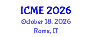 International Conference on Mechanical Engineering (ICME) October 18, 2026 - Rome, Italy