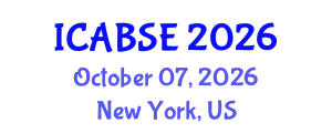 International Conference on Agricultural and Biological Systems Engineering (ICABSE) October 07, 2026 - New York, United States