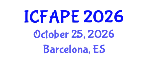 International Conference on Food and Agricultural Process Engineering (ICFAPE) October 25, 2026 - Barcelona, Spain
