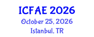International Conference on Food and Agricultural Engineering (ICFAE) October 25, 2026 - Istanbul, Turkey