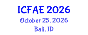 International Conference on Food and Agricultural Engineering (ICFAE) October 25, 2026 - Bali, Indonesia