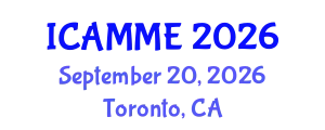 International Conference on Automotive, Mechanical and Materials Engineering (ICAMME) September 20, 2026 - Toronto, Canada