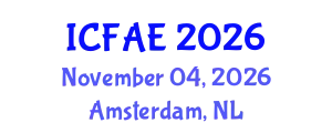International Conference on Financial and Actuarial Engineering (ICFAE) November 04, 2026 - Amsterdam, Netherlands