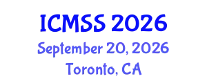 International Conference on Management and Social Sciences (ICMSS) September 20, 2026 - Toronto, Canada