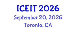 International Conference on Educational and Instructional Technology (ICEIT) September 20, 2026 - Toronto, Canada