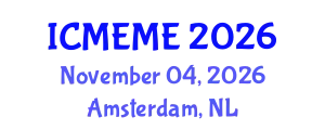 International Conference on Mechanical, Electronics and Mechatronics Engineering (ICMEME) November 04, 2026 - Amsterdam, Netherlands