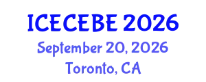 International Conference on Electrical, Computer, Electronics and Biomedical Engineering (ICECEBE) September 20, 2026 - Toronto, Canada