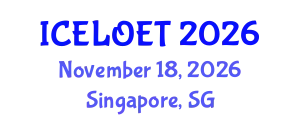 International Conference on E-Learning and Online Education Technologies (ICELOET) November 18, 2026 - Singapore, Singapore