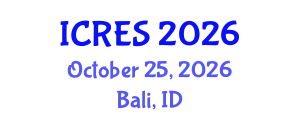 International Conference on Renewable Energy Sources (ICRES) October 25, 2026 - Bali, Indonesia