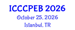 International Conference on Chemistry, Chemical, Process Engineering and Biotechnology (ICCCPEB) October 25, 2026 - Istanbul, Turkey