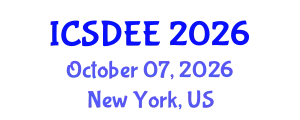 International Conference on Structural Dynamics and Earthquake Engineering (ICSDEE) October 07, 2026 - New York, United States