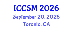 International Conference on Computing Science and Mathematics (ICCSM) September 20, 2026 - Toronto, Canada