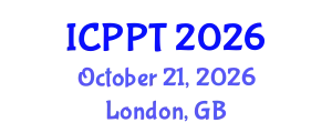 International Conference on Plasma Physics and Technology (ICPPT) October 21, 2026 - London, United Kingdom