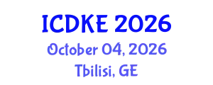 International Conference on Data and Knowledge Engineering (ICDKE) October 04, 2026 - Tbilisi, Georgia