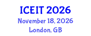 International Conference on Industrial Engineering and Information Technology (ICEIT) November 18, 2026 - London, United Kingdom