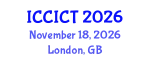 International Conference on Communication, Information and Computing Technology (ICCICT) November 18, 2026 - London, United Kingdom