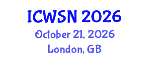 International Conference on Wireless Sensor Networks (ICWSN) October 21, 2026 - London, United Kingdom