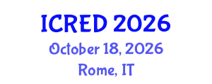 International Conference on Regional Economic Development (ICRED) October 18, 2026 - Rome, Italy