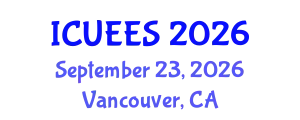 International Conference on Urban Earthquake Engineering and Seismology (ICUEES) September 23, 2026 - Vancouver, Canada