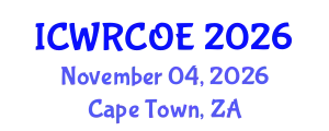 International Conference on Water Resources, Coastal and Ocean Engineering (ICWRCOE) November 04, 2026 - Cape Town, South Africa