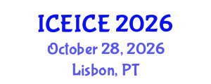 International Conference on Electrical, Instrumentation and Control Engineering (ICEICE) October 28, 2026 - Lisbon, Portugal