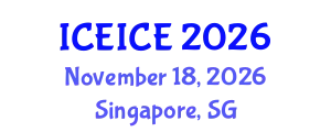 International Conference on Electrical, Instrumentation and Control Engineering (ICEICE) November 18, 2026 - Singapore, Singapore