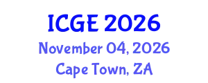 International Conference on Geography and Environment (ICGE) November 04, 2026 - Cape Town, South Africa