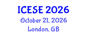International Conference on Earthquake Analysis and Structural Engineering (ICESE) October 21, 2026 - London, United Kingdom