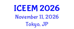 International Conference on Ecology and Ecological Modeling (ICEEM) November 11, 2026 - Tokyo, Japan