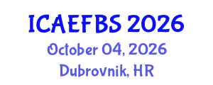 International Conference on Agricultural Engineering, Food and Beverage Systems (ICAEFBS) October 04, 2026 - Dubrovnik, Croatia