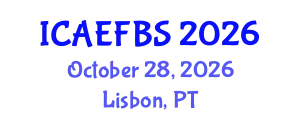 International Conference on Agricultural Engineering, Food and Beverage Systems (ICAEFBS) October 28, 2026 - Lisbon, Portugal