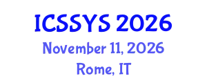 International Conference on Sport Science and Youth Sport (ICSSYS) November 11, 2026 - Rome, Italy
