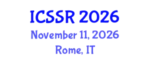 International Conference on Sport Science and Research (ICSSR) November 11, 2026 - Rome, Italy