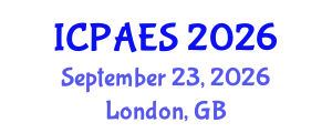 International Conference on Physical Activity and Exercise Sciences (ICPAES) September 23, 2026 - London, United Kingdom