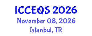 International Conference on Construction Engineering and Quantity Surveying (ICCEQS) November 08, 2026 - Istanbul, Turkey