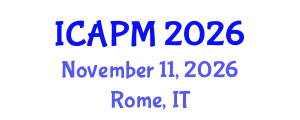International Conference on Environmental Pollution Management (ICAPM) November 11, 2026 - Rome, Italy
