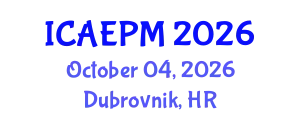 International Conference on Agriculture and Environmental Pollution Management (ICAEPM) October 04, 2026 - Dubrovnik, Croatia