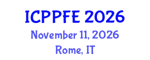 International Conference on Plasma Physics and Fusion Energy (ICPPFE) November 11, 2026 - Rome, Italy