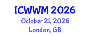 International Conference on Wastewater and Water Management (ICWWM) October 21, 2026 - London, United Kingdom