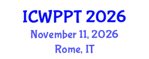 International Conference on Water Pollution and Purification Technologies (ICWPPT) November 11, 2026 - Rome, Italy