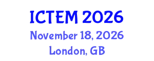 International Conference on Transportation Engineering and Management (ICTEM) November 18, 2026 - London, United Kingdom