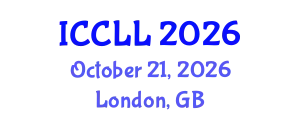 International Conference on Corpus Linguistics and Lexicology (ICCLL) October 21, 2026 - London, United Kingdom