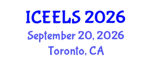 International Conference on Education and Effective Learning Strategies (ICEELS) September 20, 2026 - Toronto, Canada